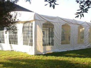 השכרת אוהל אירועים מלבני עם חלונות לאירועים בגינה ובחצר - אינגו