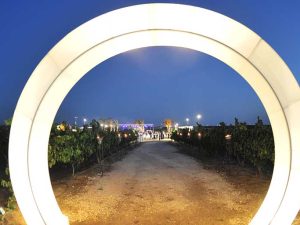 השכרת שער תאורה עגולה ופנסי להבה, עיצוב כניסה לאירועים בחוץ